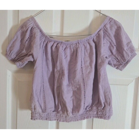 Lot Of 2 Crop Tops Lavender Neon Pink Miami Medium LA Tees Large Heart Summer - Picture 10 of 16